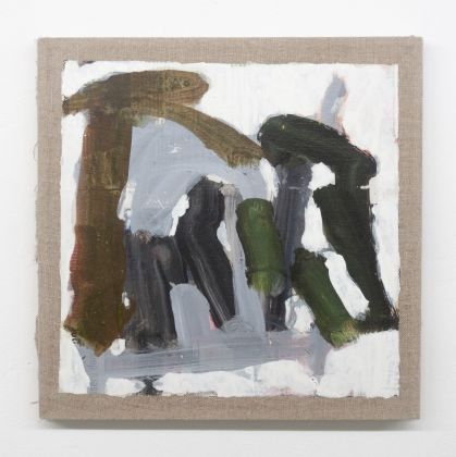 Marco Eusepi, Senza titolo (Paesaggio), 2018, acrilico e pigmenti su carta intelata, 40x40 cm