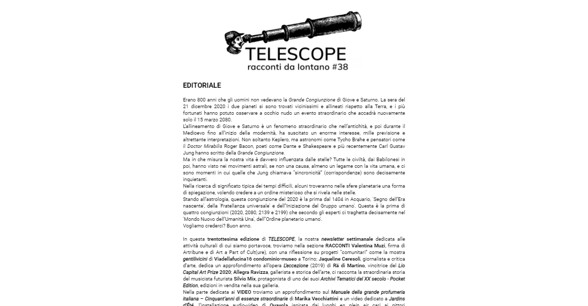 TELESCOPE, il progetto di Lara Facco