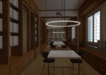 Rendering del progetto Cabina ACE di Roma Termini - biblioteca