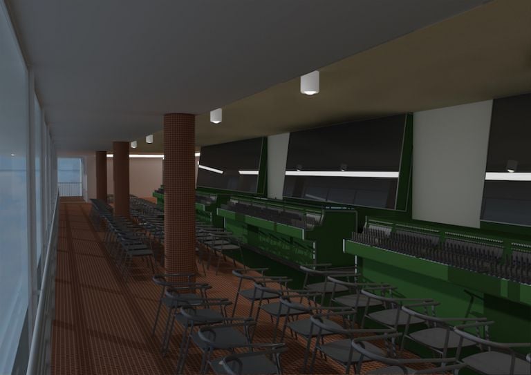 Rendering del progetto Cabina ACE di Roma Termini - sala conferenze