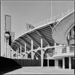 Exterior of the Franchi Stadium with one of the helical staircases ©Marco Menghi. Courtesy Pier Luigi Nervi Project Association