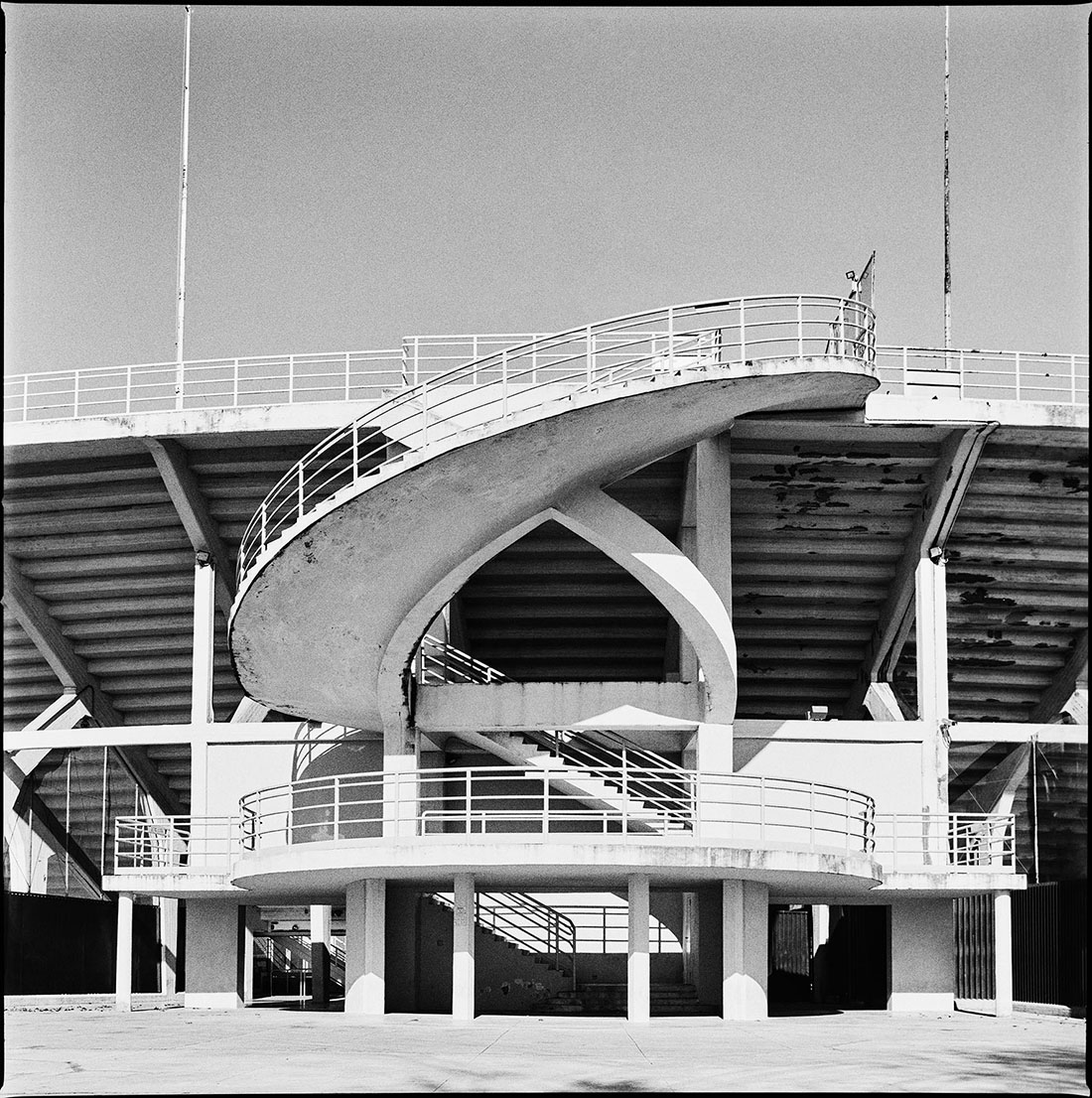 Stadio Artemio Franchi, one of the helical staircases ©Marco Menghi. Courtesy Pier Luigi Nervi Project Association