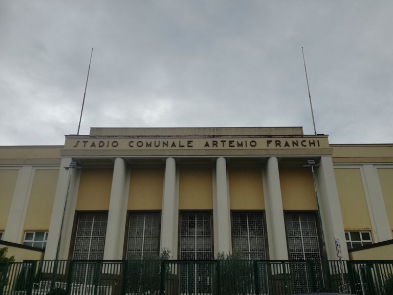 Stadio Artemio Franchi, view of the Marathon Tower from the interior of the Stadium©Marco Menghi. Courtesy Pier Luigi Nervi Project Association