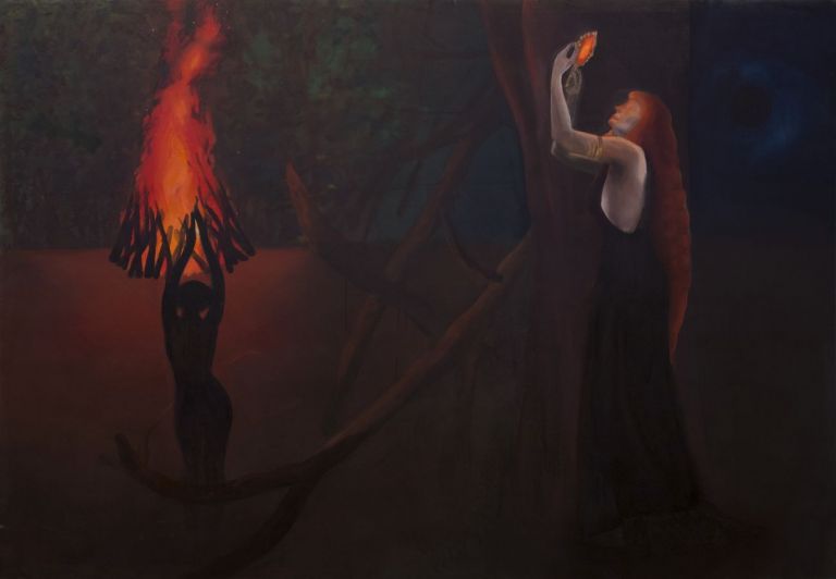 Beatrice Alici, Lilith's awekening, 2020, olio su tela, 199x289 cm