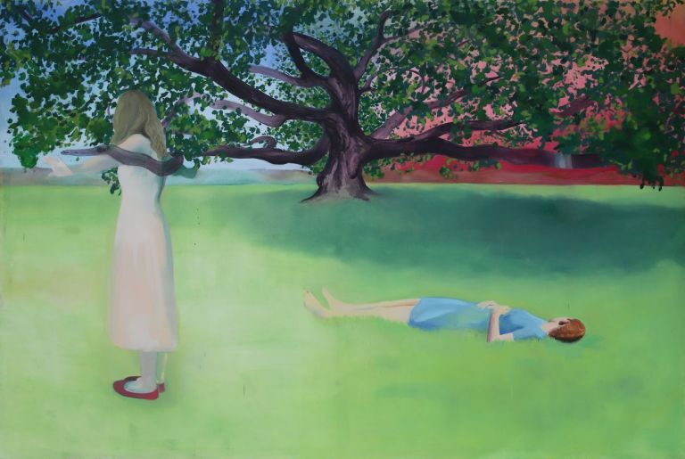 Beatrice Alici, The wiches's oak, 2019, olio su tela, 200x300 cm