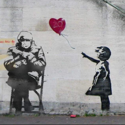 Bernie Sanders in Banksy, The Girl with Baloon