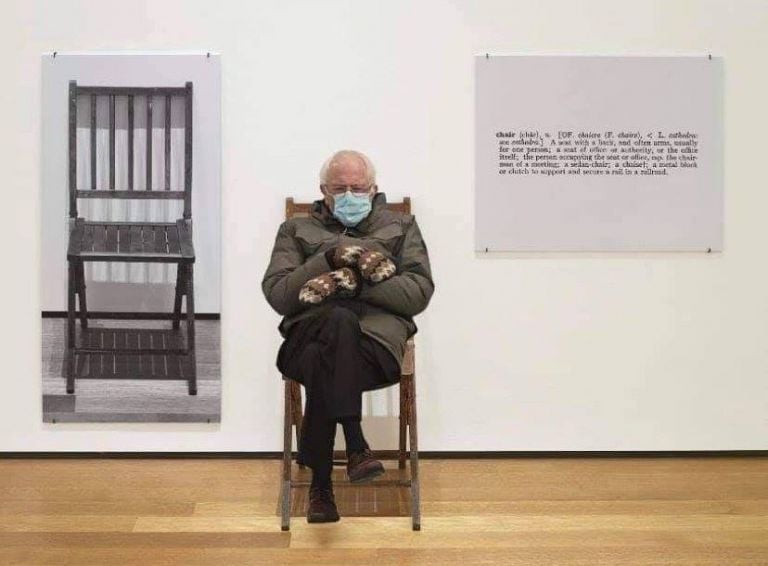 Bernie Sanders in Joseph Kosuth, One and Three Chairs