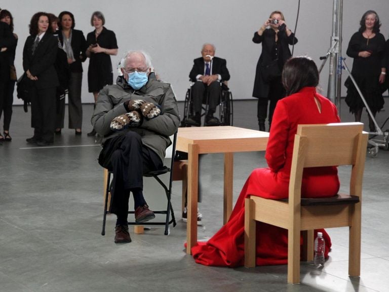 Bernie Sanders in Marina Abramovic, The artist is present