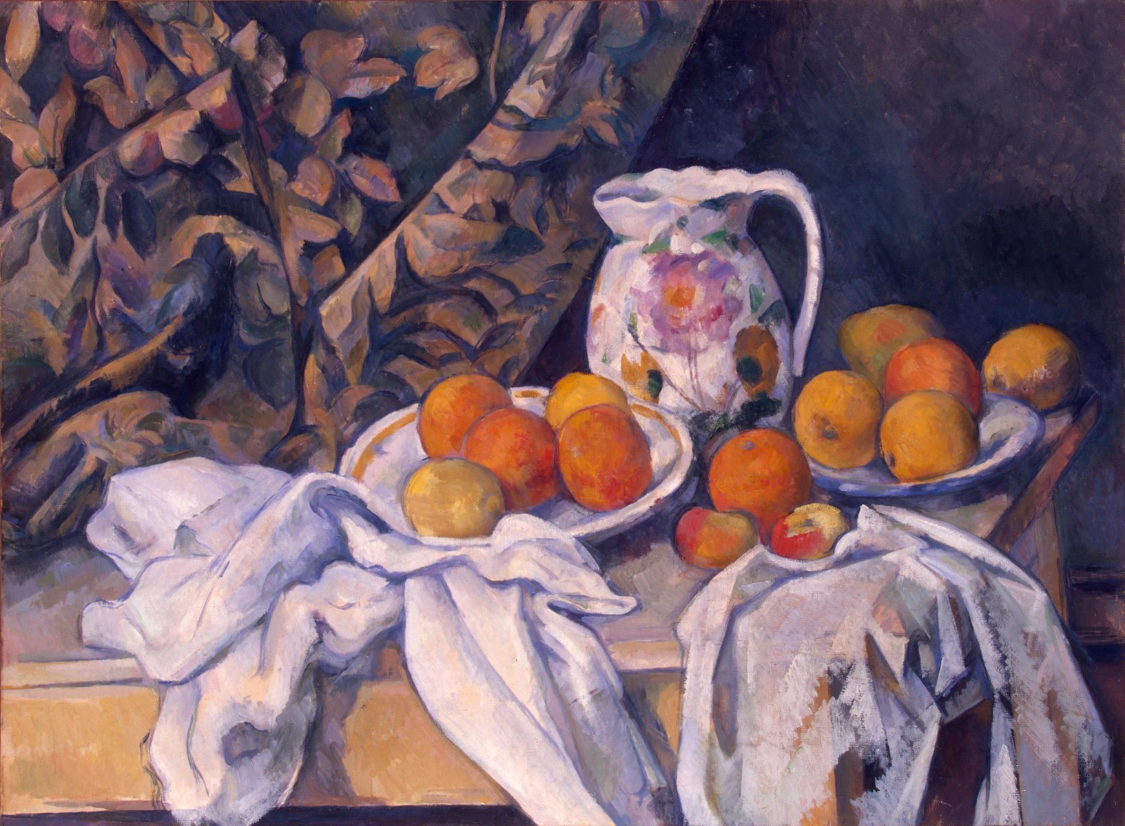 Paul Cézanne, Natura morta con tenda e brocca di fiori