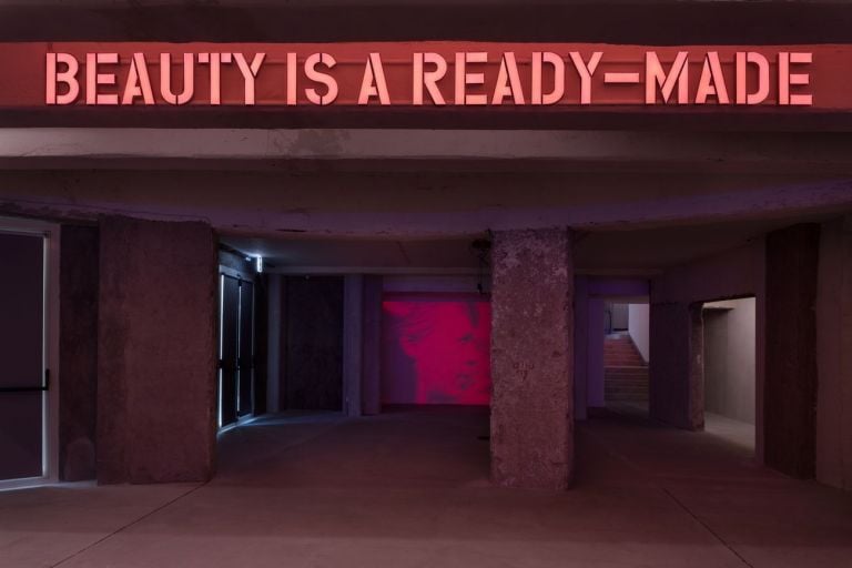 Claire Fontaine, Beauty is a ready made, 2020. Installation view at La Fondazione, Roma 2020. Photo Daniele Molajoli