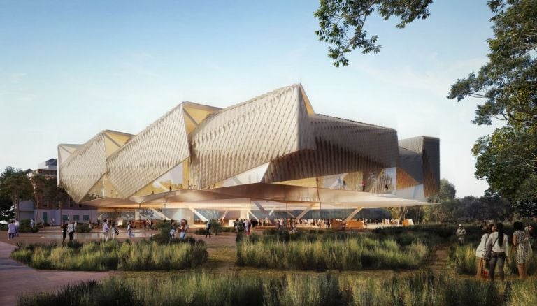 Diller Scofidio + Renfro & Woods Bagot, AACC Aboriginal Art and Cultures Centre, Adelaide, rendering