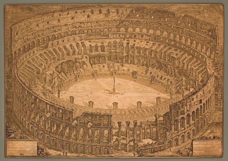 Giambattista Piranesi, Veduta dell’Anfiteatro Flavio detto il Colosseo. Istituto centrale per la grafica, Roma