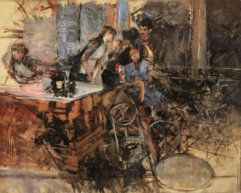 Giovanni Boldini, Il bar delle Folies Bergère, 1885 ca. Collezione privata. Courtesy Enrico Gallerie d’arte