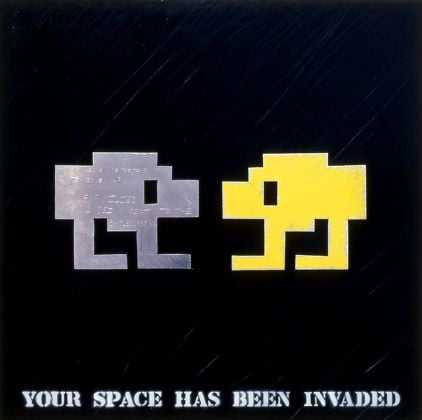 John Fekner & Don Leicht, Your Space Has Been Invaded. Our Children are Fighting a Terrible War. Whole Families are being led to the Battlescreen, 1982