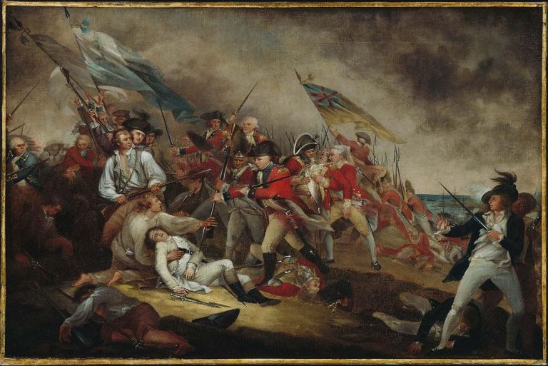 John Trumbull, The Death of General Warren at the Battle of Bunker's Hill, 17 June, 1775, post 1815–ante 1831. Museum of Fine Arts, Boston