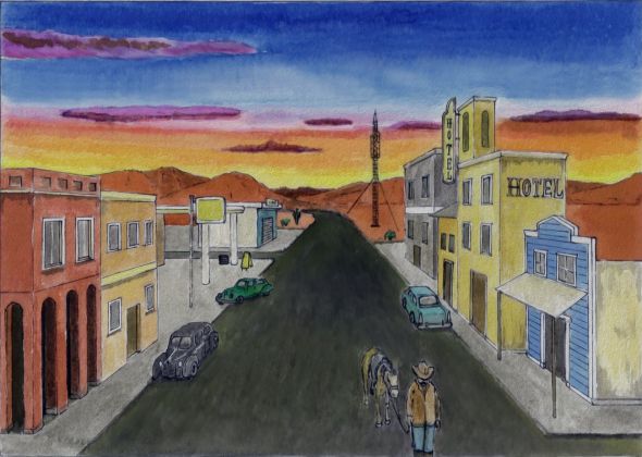 Konstantinos Dimopoulos ‒ Virtual Cities (Unbound, Londra 2020). Illustrazione di Lizard Breath da It Came from the Desert