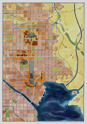 Konstantinos Dimopoulos ‒ Virtual Cities (Unbound, Londra 2020). Mappa di City 17 da Half Life 2