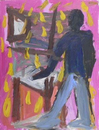 Matteo Cordero, Pink Room, 2019, olio su tela, 80x60 cm