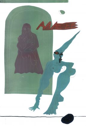 Mattia Barbieri, Young Signorino Madonna, 2020, olio e china su carta, 33x48 cm