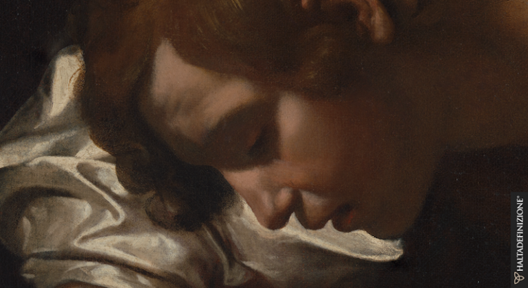 Narciso, Caravaggio, dettaglio