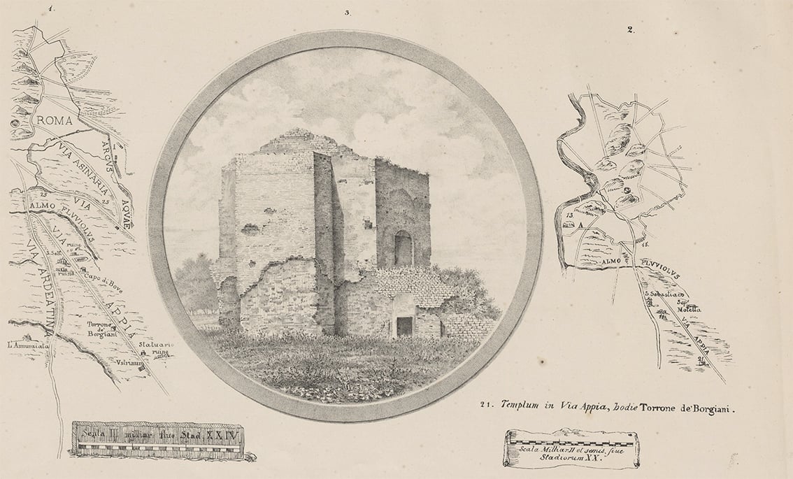 Rappresentazione del Mausoleo tratta dal volume del 1882 di GB. Lugari