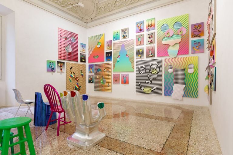 Rob Pruitt. Masks. Installation view at Galleria Massimo De Carlo, Milano 2020