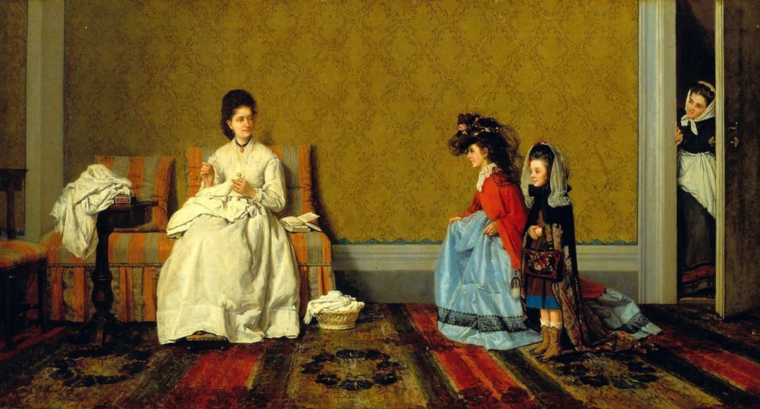 Silvestro Lega, Le bambine che fanno le signore, 1872, olio su tela, cm 60x100. Viareggio, Istituto Matteucci