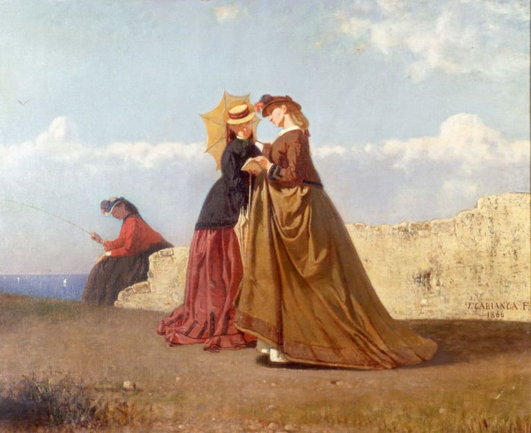 Vincenzo Cabianca, Al sole, 1866, olio su tela, cm 75x90. Bologna, collezione privata