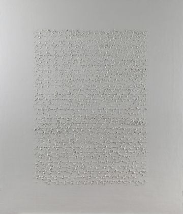 Alfredo Rapetti Mogol, Lettera bianca, 2014, acrilico su tela