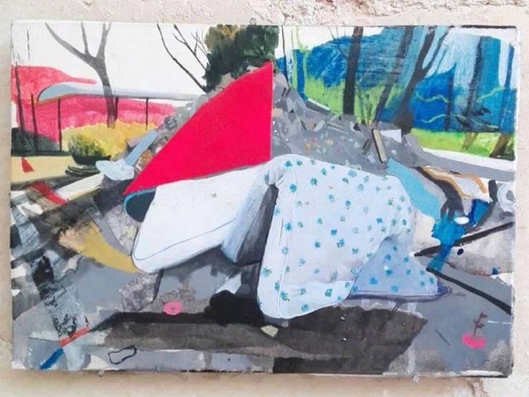 Anna Capolupo, Studio di paesaggio, 2019, tecnica mista su carta, 30x25 cm