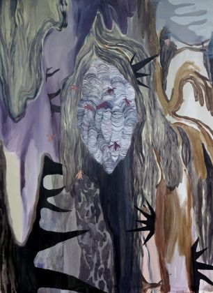 Anna Marzuttini, Insidie, 2020, acrilico su tela, 195x140 cm