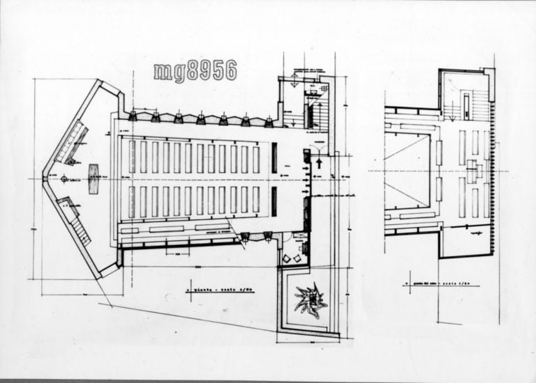 Concorso per la Chiesa Valdese di San Secondo di Pinerolo (1956, progetto vincente; in collaborazione con gli ingegneri C. Messina e G. Cerrina). Courtesy Università degli Studi di Firenze, BST – Archivi di Architettura, Fondo Giovanni Klaus Koenig