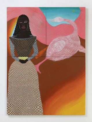 Delphine Desane, Sacred Spirit, 2020, acrylic on canvas, 168x121.9 cm. Courtesy the artist and Luce Gallery, Torino. Photo Andrea Ferrari
