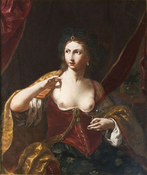 Elisabetta Sirani, Cleopatra, 1664, Olio su tela, 110x91 cm, Collezione Privata