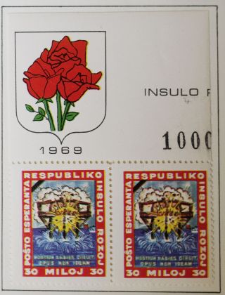 Foglio di francobolli dell'Isola delle rose