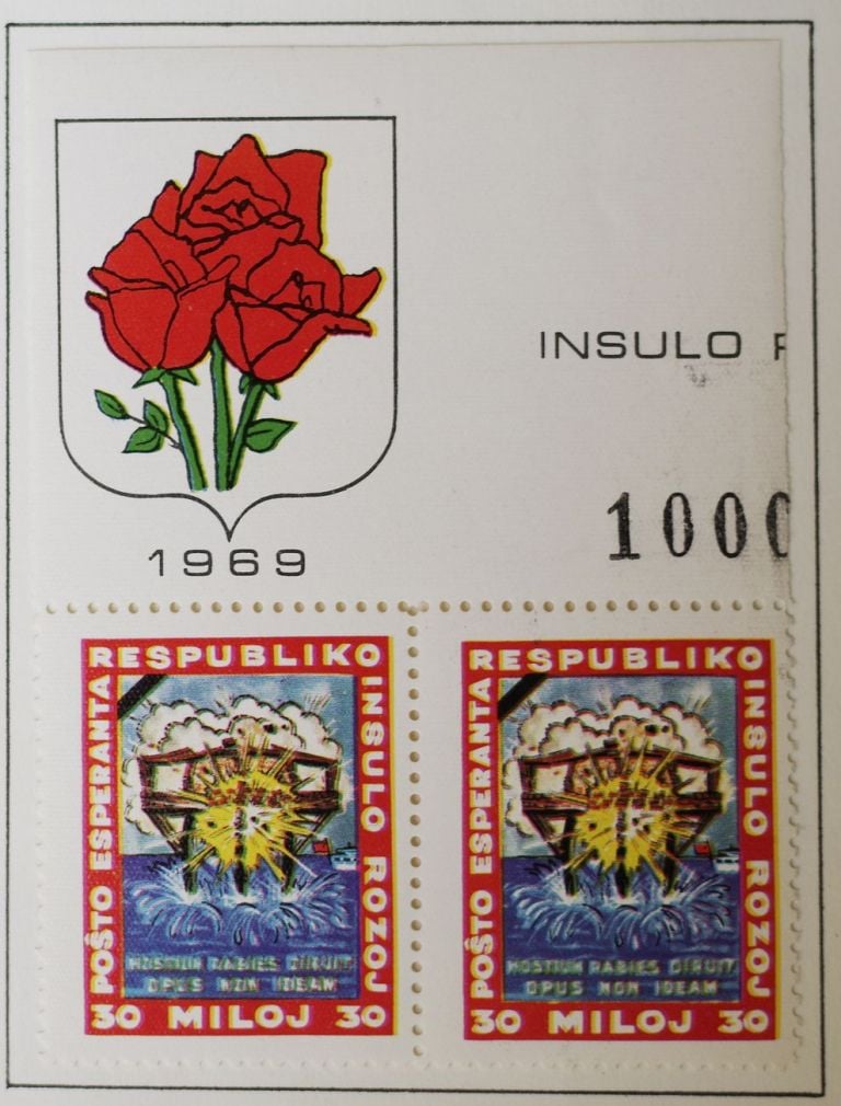 Foglio di francobolli dell'Isola delle rose