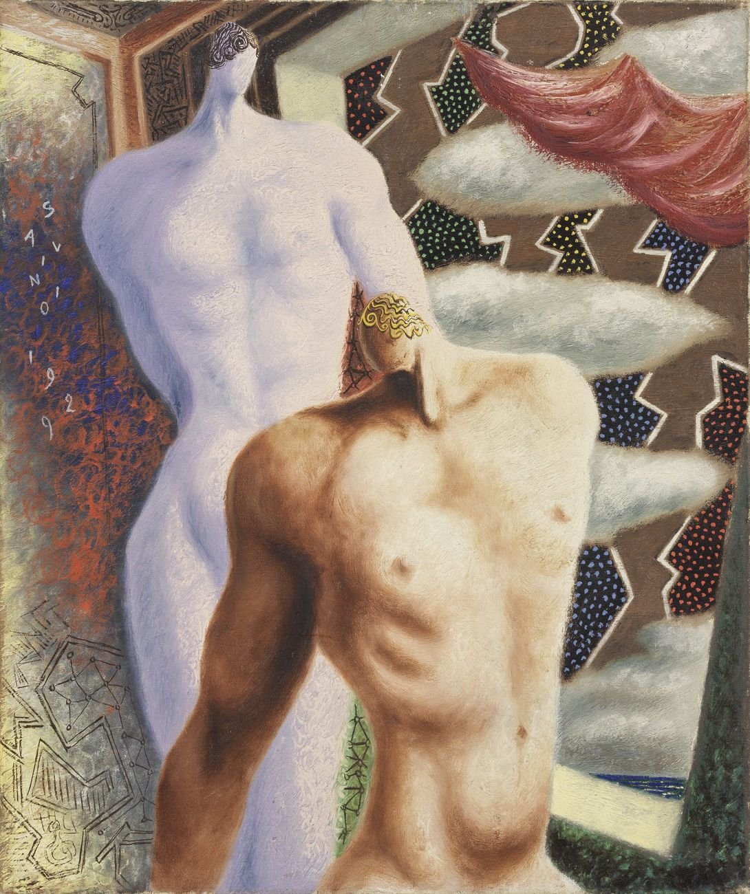 Les Dioscures, 1929, olio su tela, 65 x 54 cm Milano, collezione Prada. Courtesy Farsettiarte, Prato © Alberto Savinio by SIAE 2021