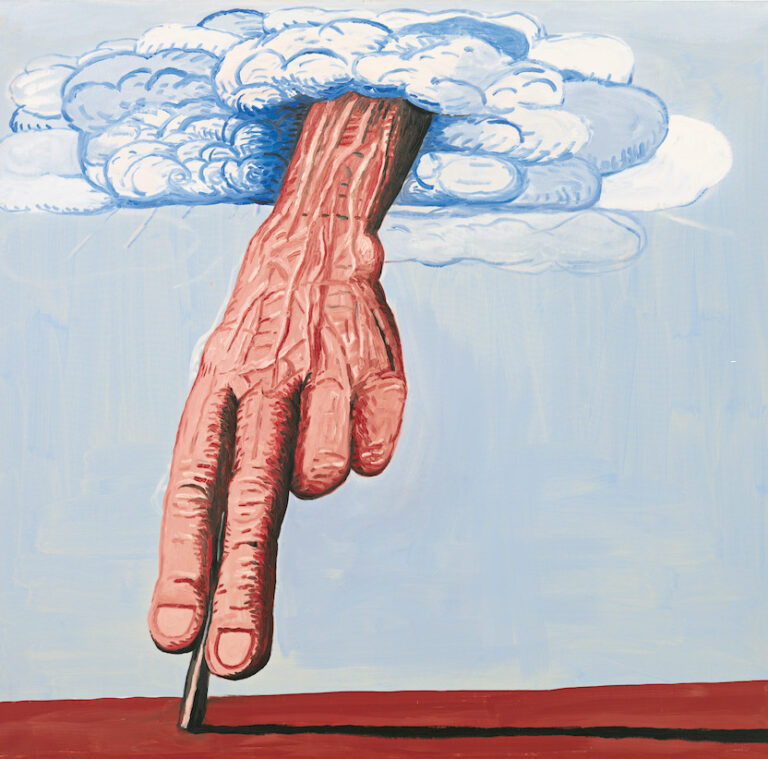 The Line, 1978 Oil on canvas 71 × 73¼ in (180.3 × 186.1 cm) Private Collection. ©The Estate of Philip Guston