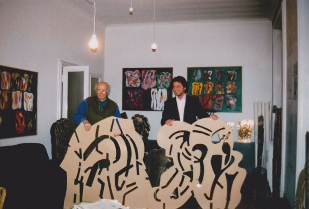 Pietro Consagra, Stefano Fumagalli, Studio Consagra, Milano, 1997. Photo courtesy Galleria Fumagalli