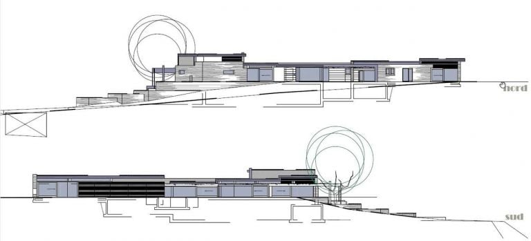 Sandro Lazier, 13 Haus, Roddi (CN) 2015, prospetti. Progetto vincitore del Premio Architects meet in Selinunte 2016