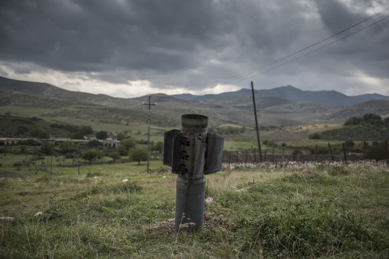 Paradise Lost © Valery Melnikov, Russia, Sputnik. A rocket remaining after the shelling of the city of Martuni (Khojavend), Nagorno-Karabakh, lies in a field, on 10 November, the day the peace agreement between Armenia and Azerbaijan came into effect.