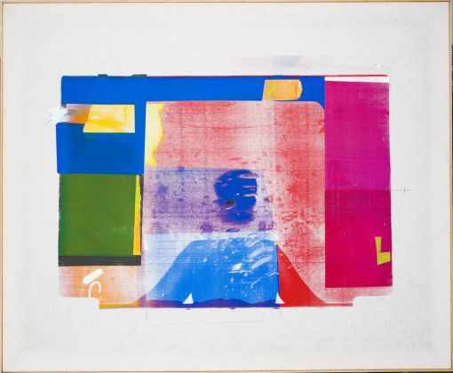 Paolo Gioli Purché l’immagine non colpisca il volto, 1978, Serigrafia e acrilico su tela, 110 x 135 cm