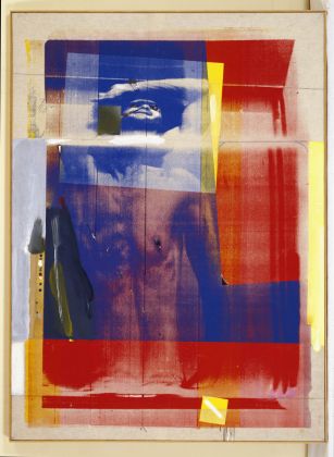 Paolo Gioli Corpo che oscilla dal braccio, 1978, Serigrafia e acrilico su tela, 150 x 110 cm
