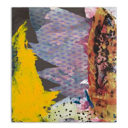 Andrea Kvas, Senza Titolo, 2020, tecnica mista su cotone grezzo, 107x98x3 cm