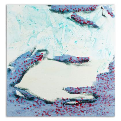 Andrea Kvas, Senza Titolo, 2020, tecnica mista su cotone grezzo, 128x124x3 cm