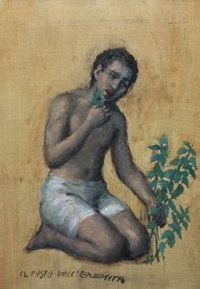 Aurelio Bulzatti, Il pasto dell'eremita, 2020, cm 50x30