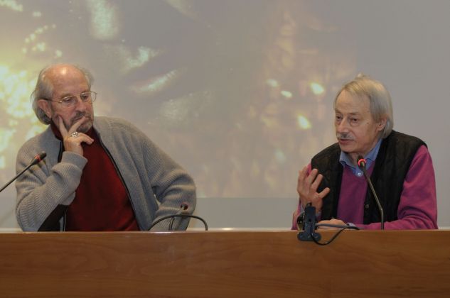 Carlo Montanaro con Vittorio Storaro all'Accademia di Belle Arti di Venezia, 2014