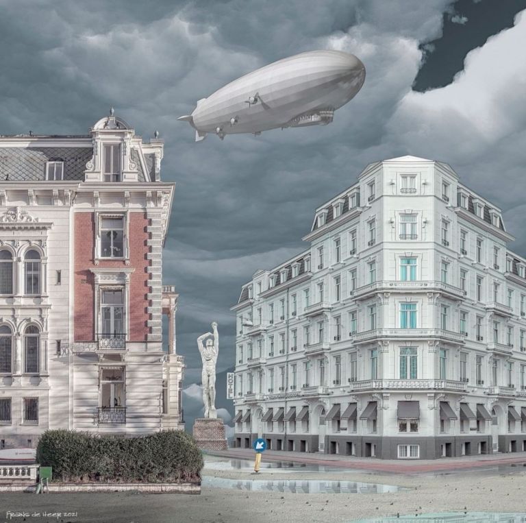 Frans de Heer, The Zeppelin, ispirato al dipinto di Carel Willink, 2021, fonte Instagram