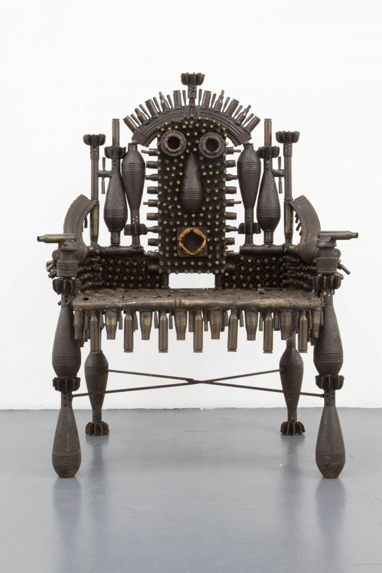 Gonçalo Mabunda, The Throne of the Poor Actor, 2020, mixed media, cm122x90x68