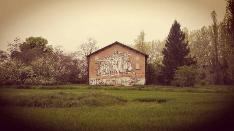 Il murale Bambino nel carrello del Collettivo FX, 2016, photo Collettivo FX